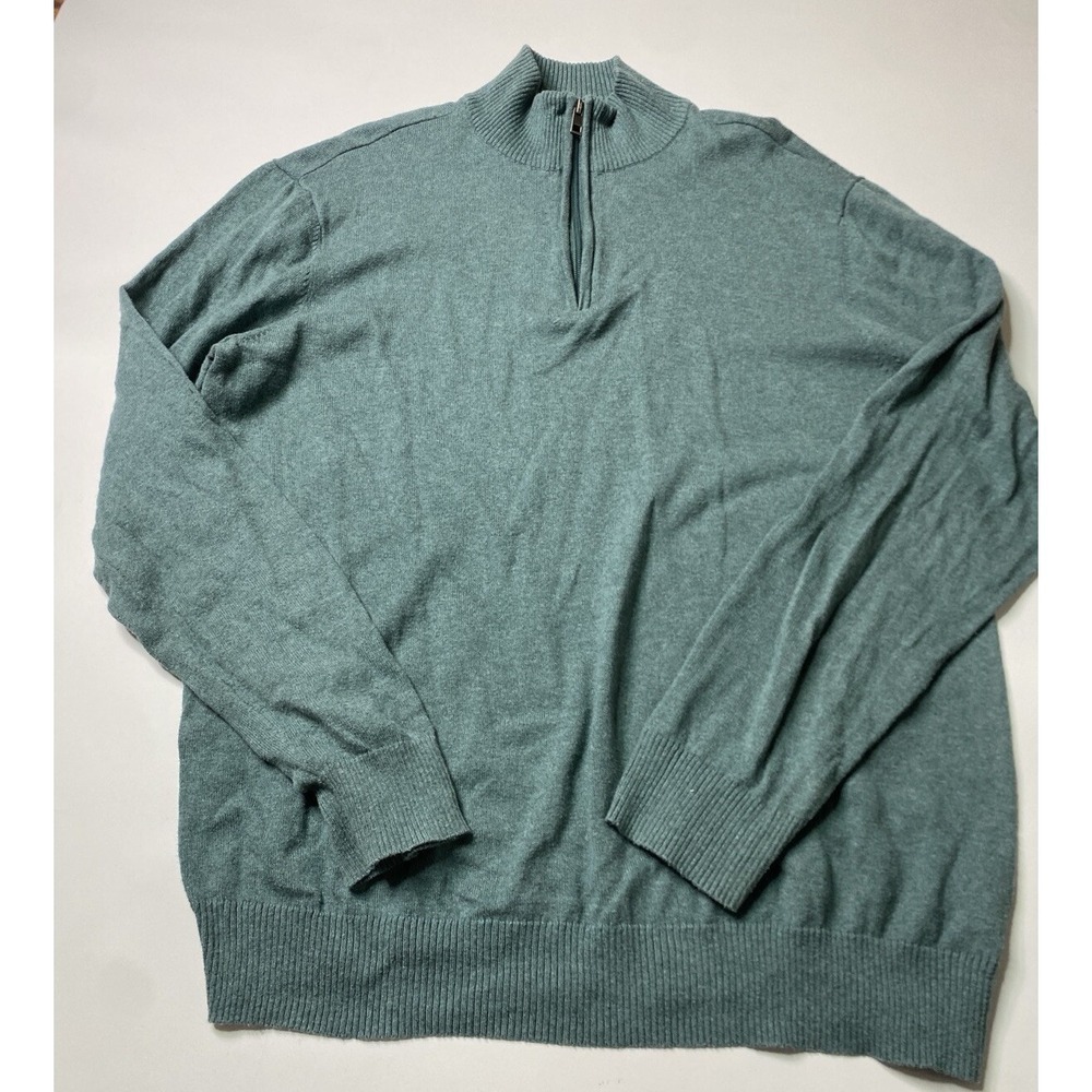Hawker Rye Men's L 1/4 Zip Pullover Cotton/Cashmere Sweater‎ Preppy Old Money